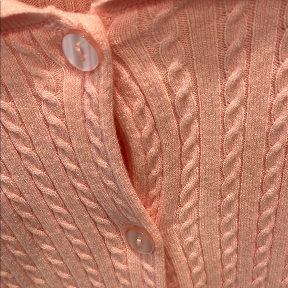 Pink Cropped Cardigan Sweater - Picture 7 of 8